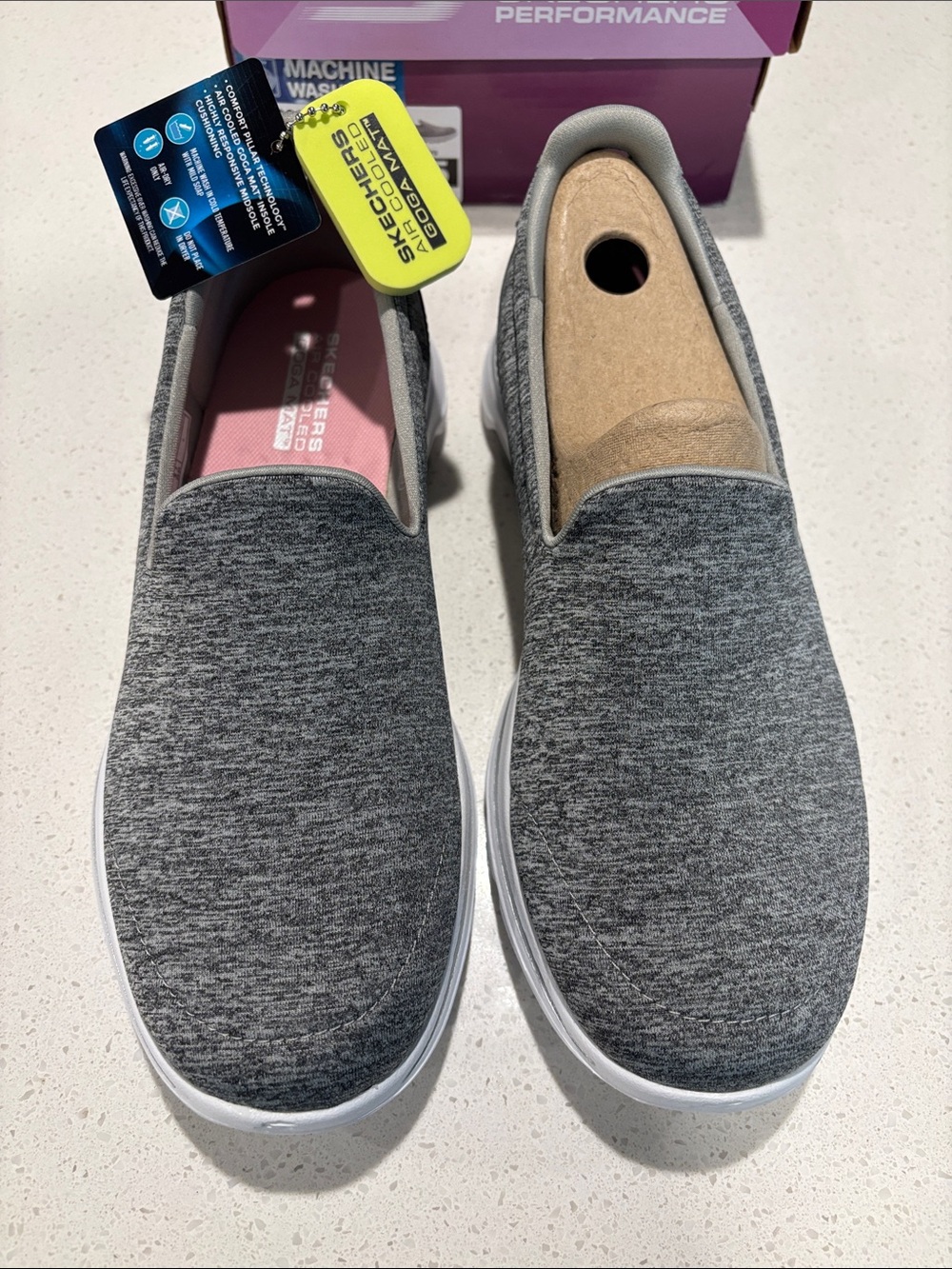 Skechers Heathered Grey Slip-On Walking Shoes